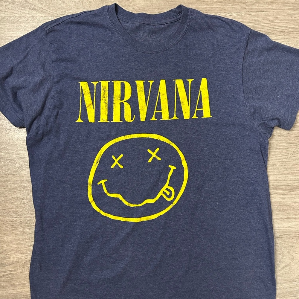 Nirvana Graphic Tee in Blue and Yellow